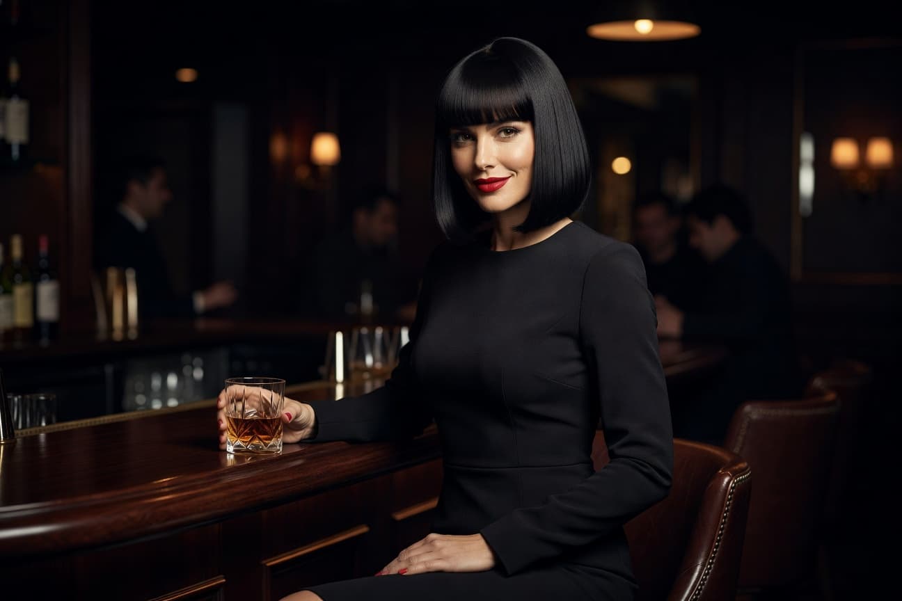 Women's Sleek Black Bob