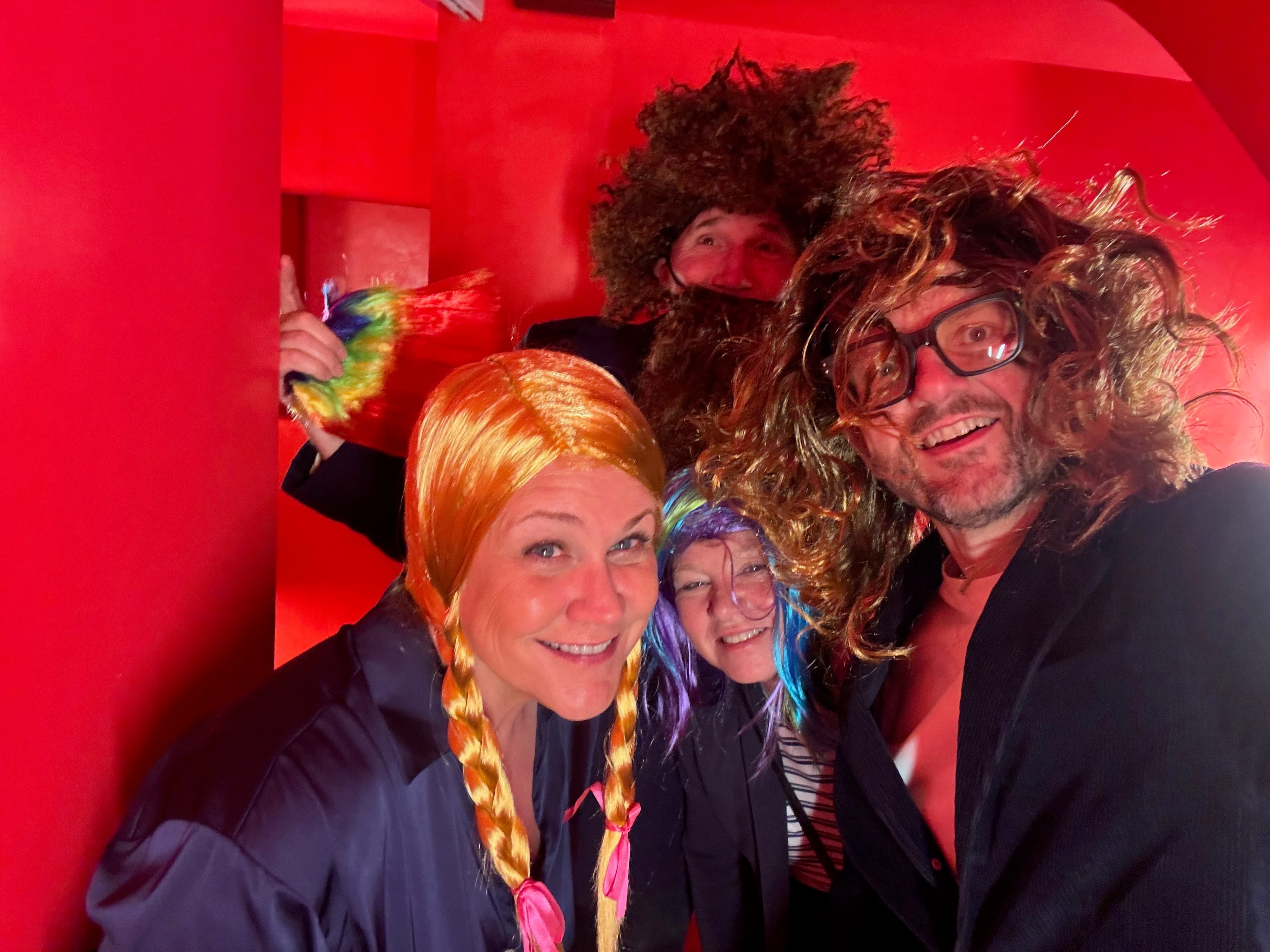 Close-up party portrait from the latest wig photo drop