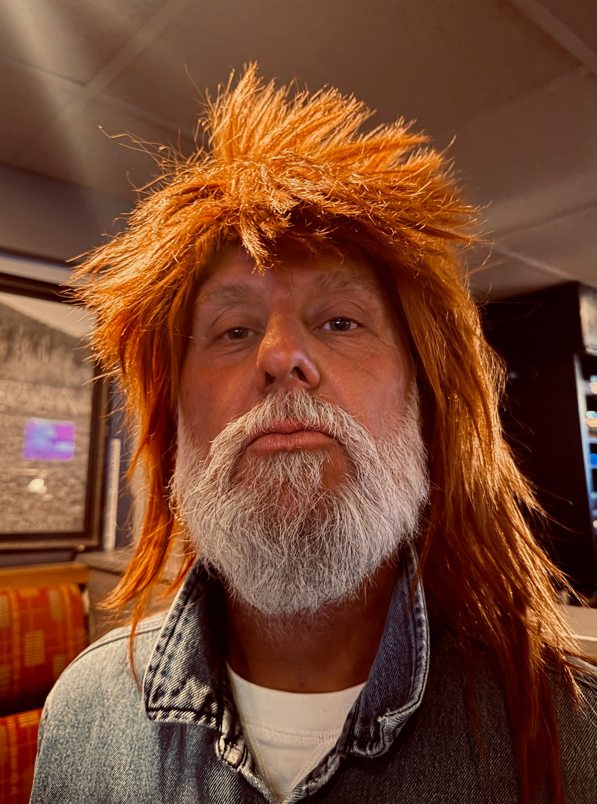 Orange wig nightlife portrait